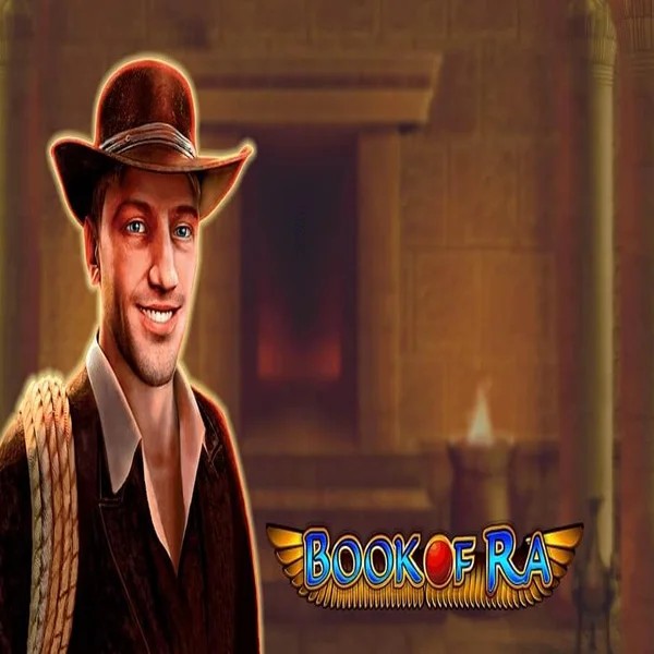 Book of Ra slot logo by Greentube at Pelikioski Casino